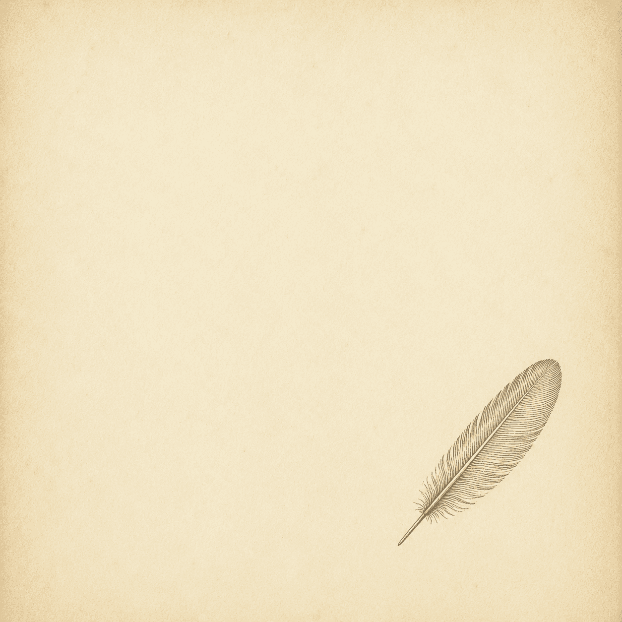 A loose engraved feather with cable-like structure